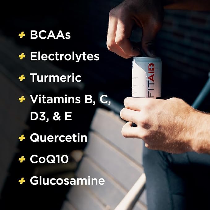 FITAID Zero, 5 Calorie, Number 1 Post-Workout Recovery Drink, Sugar Free, Keto Diet, BCAAs, Quercetin, Glucosamine, Green Tea, 12 Fl Oz (Pack of 24)