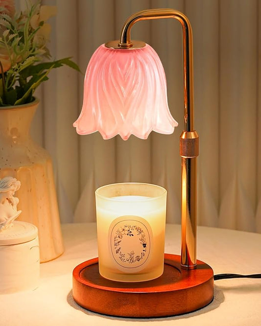 Flower Candle Warmer Lamp with Timer Dimmable, Candle Warming Light Height Adjustable, Christmas Gifts for Women, Candles Warmer Light for Jar Candles, House Warming Gifts New Home Decor