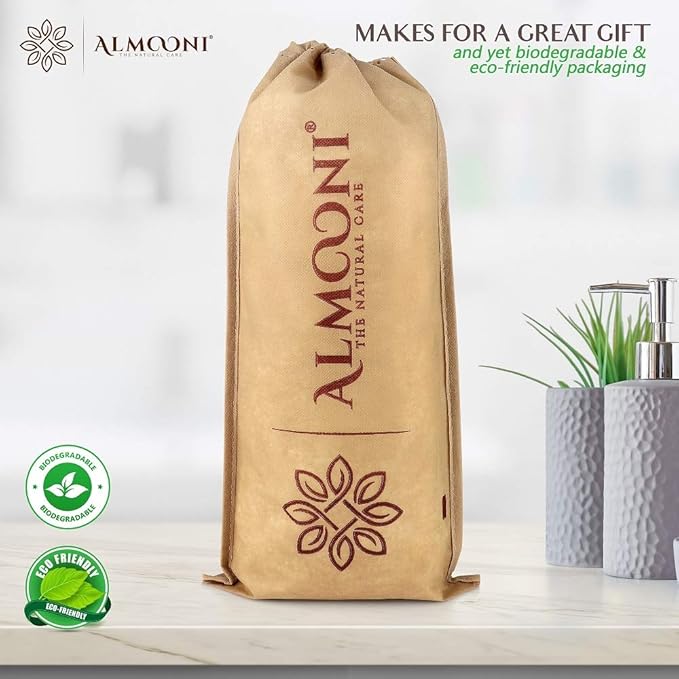 Almooni Natural Egyptian Loofah Back Scrubbers for Use in Shower, Exfoliating Natural Loofah Back Scrubber for Shower for Men and Women to Clean Your Back Deeply - 1 Count (1 Pack)