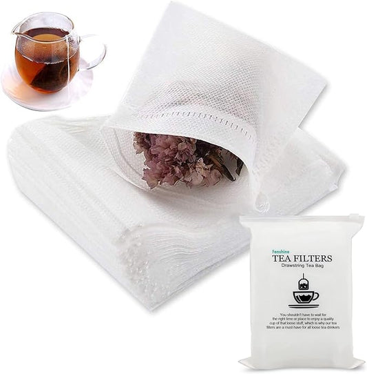 200 Pcs Disposable Tea Bags for Loose Leaf Tea, Empty Tea Bags for Loose Tea with Drawstring, Natural Tea Filter Bags for Loose Tea