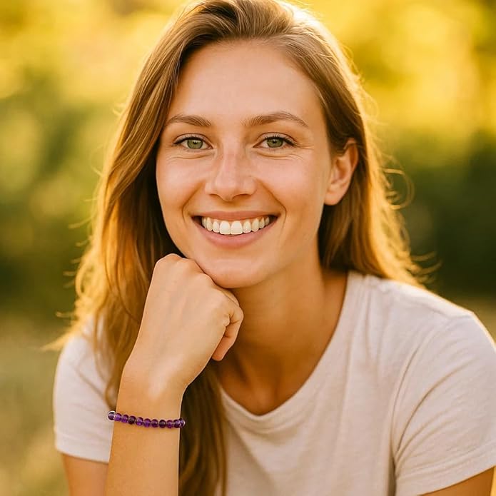 Cherry Tree Collection - Small, Medium, Large Sizes - Gemstone Beaded Bracelets For Women and Men - 6mm Round Beads