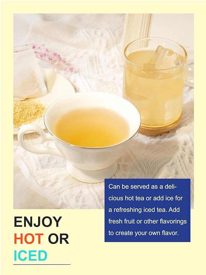 TeeLux Ginger Tea Bags, Natural Ginger Root Tea, Spicy & Zesty & Warm Flavor, Caffeine Free, 100 Count