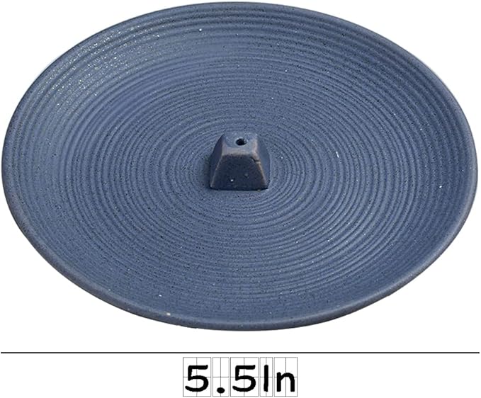 Incense Stick Holder Ceramic Incense Holder Simple Style Incense Sticks Holder Blue Insence Burner for Set for Office Yoga and Livingroom (Blue)