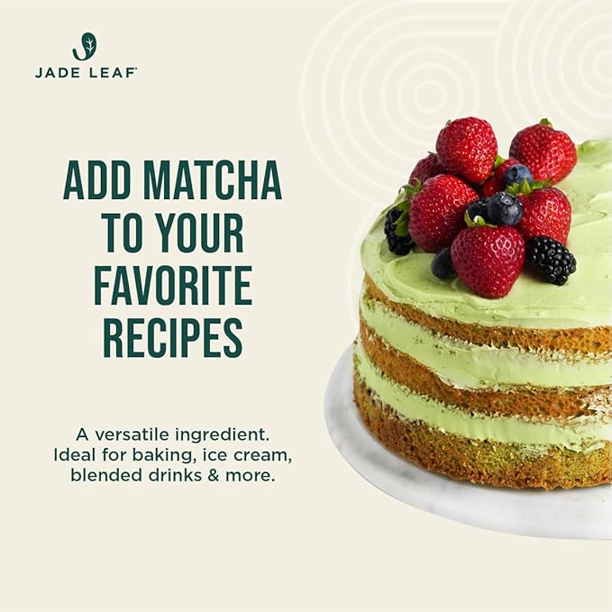 Jade Leaf Matcha Organic Culinary Grade Green Tea Powder - Farm Direct Second Harvest for Blending and Cooking - Authentic Japanese Origin (1 Pound Bulk Resealble Pouch)