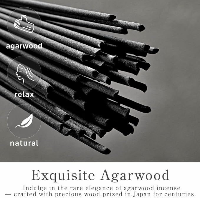 Kyoto Agarwood Incense Sticks - Japanese Temple Aroma, Ideal for Relaxation & Meditation, Approx. 60 Sticks (0.44 Pounds) - Premium Quality Incense for Spiritual & Home Use Nagomikobo