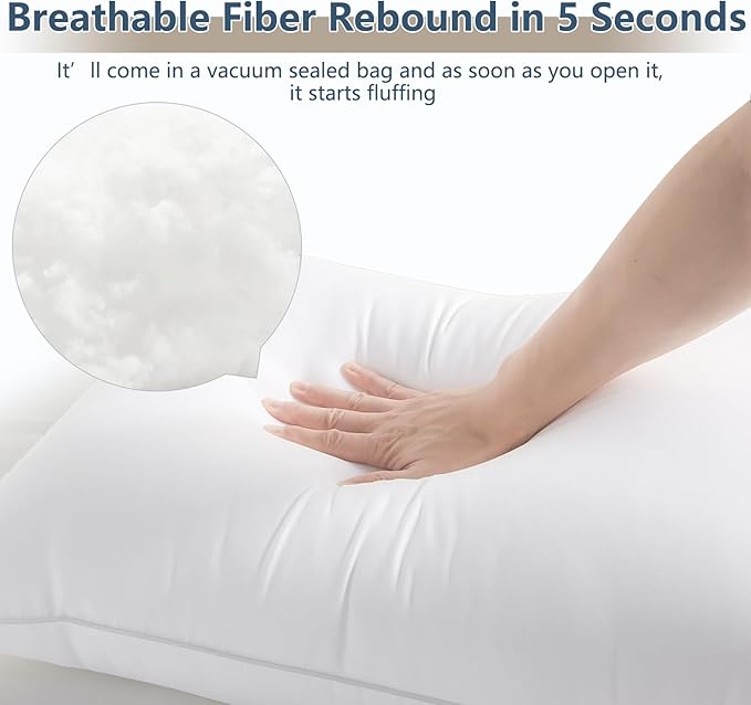 CozyLux Pillows Queen Size Set of 2, Hotel Quality Bed Pillows for Sleeping 2 Pack, Cooling Pillows for Side Back and Stomach Sleepers, Down Alternative Luxury Soft Supportive Fluffy Pillows (18x28)