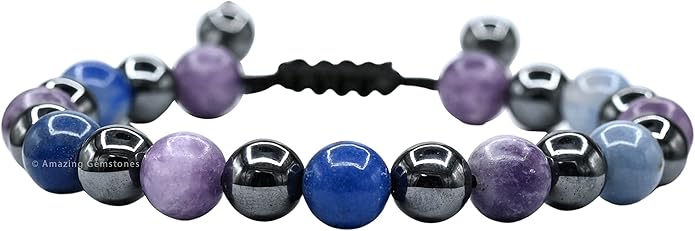 Natural Healing Crystal Bracelet for Women - Mens Bracelet Energy Balancing Gemstones Set - Adjustable Stone Bead Bracelet for Men and Women - Chakra Crystal Therapy Accessory, Meditation