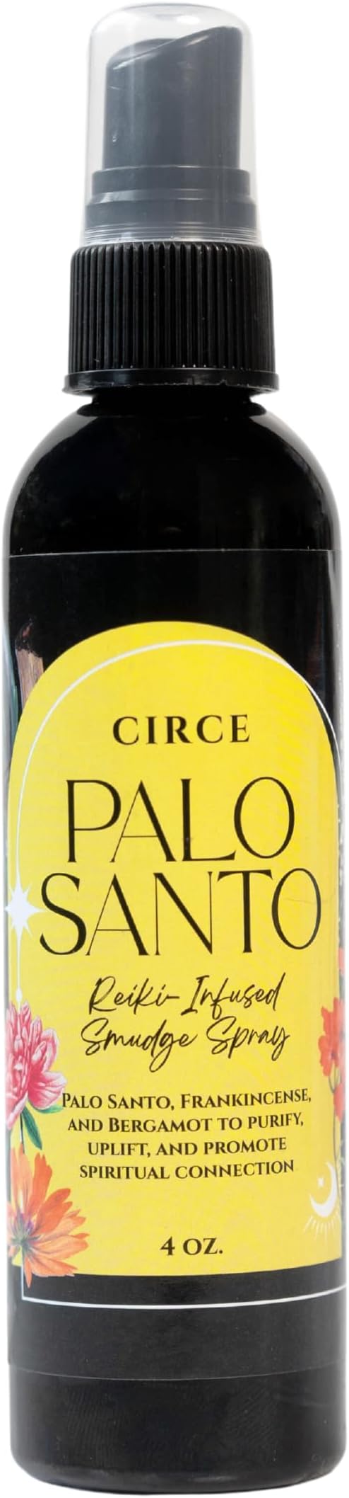 Circe Palo Santo Smudge Spray – 100% Natural Smoke Free Alternative To Purify Space, Elevate Energy & Promote Tranquility -Palo Santo, Frankincense & Bergamot - Meditation, Calm, Self Care, Gift - 4oz