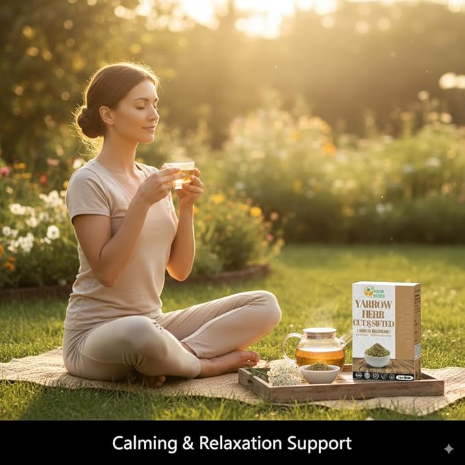 Herbs Botanica Yarrow Herb 100% Natural Dried Yarrow Flowers & Leaves for Tea, Tinctures, & Herbal Preparations – Premium Bulk Herbs for DIY Use – 4 oz Pack