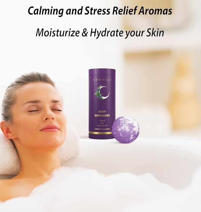 Deep Sleep Bubble Bath Bombs Infused with Lavender Chamomile Essential Oils Moisturizing Bath for Dry Skin and Relaxation Self Care Gift for Women
