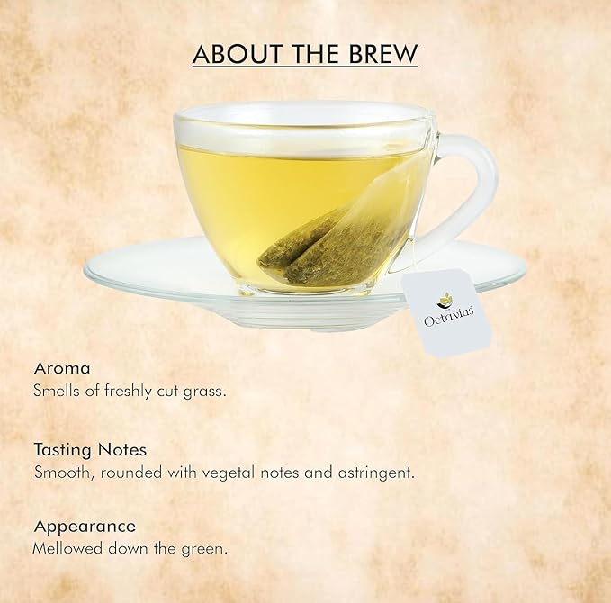 Octavius Green Tea Bags Enveloped (30 TEA BAGS, PURE GREEN TEA)