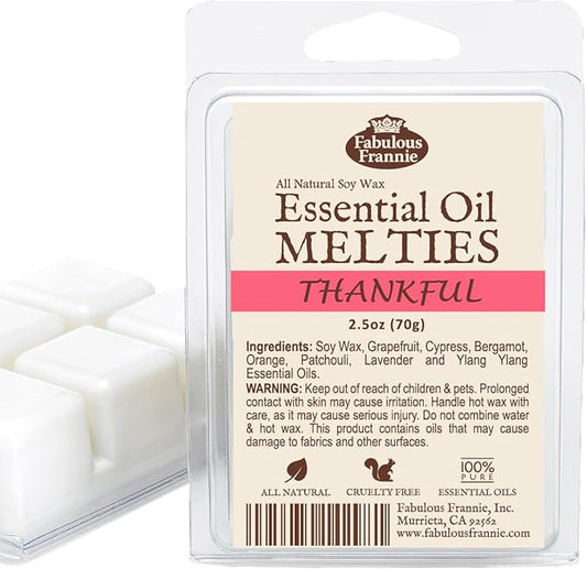 Fabulous Frannie Thankful 100% Pure & Natural Soy Tart Meltie Made with Pure Lime, Bergamot, Grapefruit, Cypress, Patchouli and Ylang Ylang Essential Oils 2.5 oz