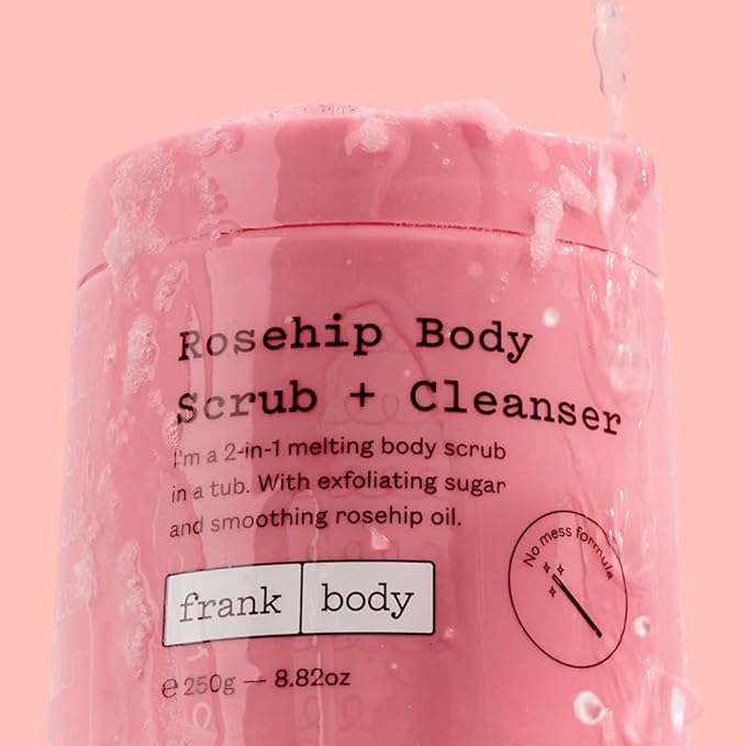 frank body Rosehip Body Scrub & Cleanser | Fades Marks & Softens Skin |Exfoliating Body Scrub | With Rosehip Oil, Coffee Seed Extract & Lavender Oil | Vegan & Cruelty Free | 250g / 8.82 oz