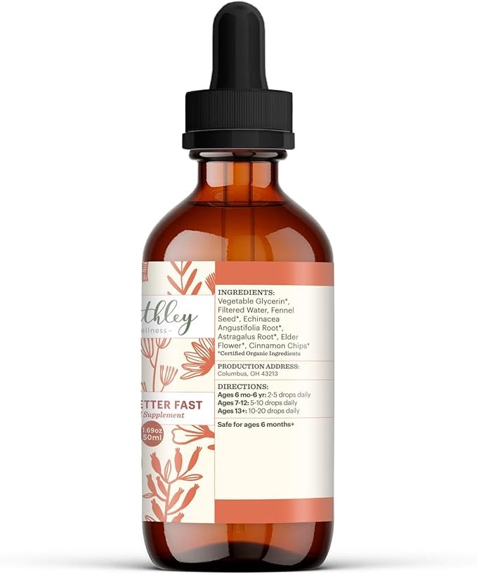 Earthley Wellness Feel Better Fast, All-Natural Relief for Minor Ailments, Supports Immune & Digestive Health, Echinacea Root, Fennel, Astragalus Root, Elder Flower and Cinnamon (1.69oz)