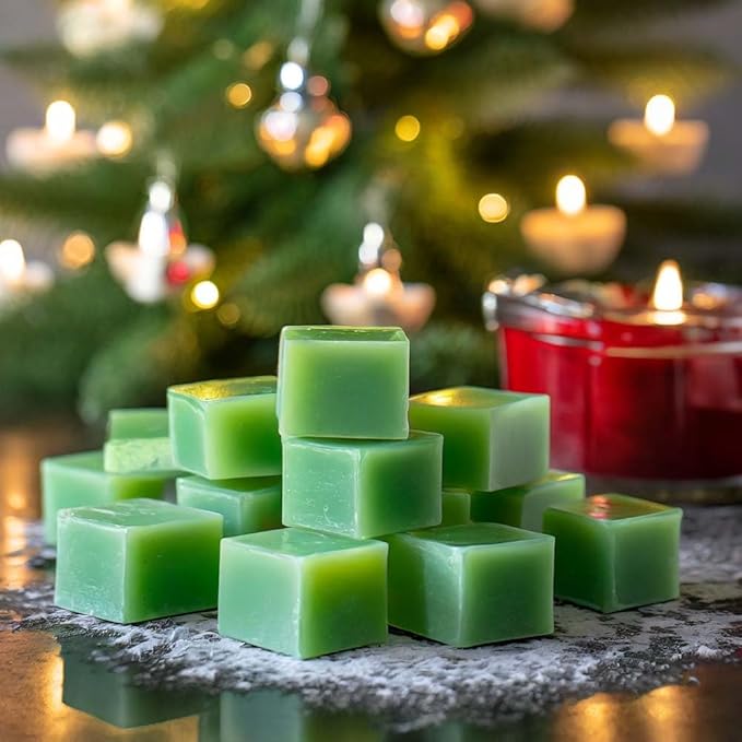 Christmas Tree Strongly Scented Hand Poured Vegan Wax Melts, 12 Scented Wax Cubes, 6.4 Ounces in 2 x 6-Packs