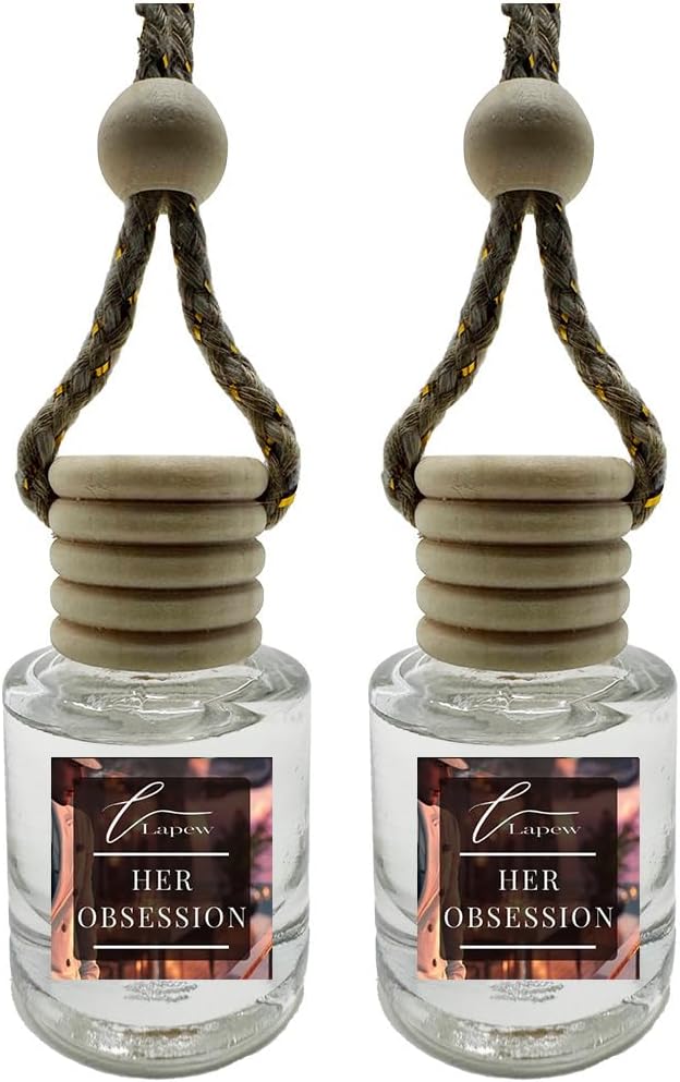 Car Air Freshener Diffuser – 2 Pack Hanging Air Freshener Diffuser (.34 Oz, Her Obsession)