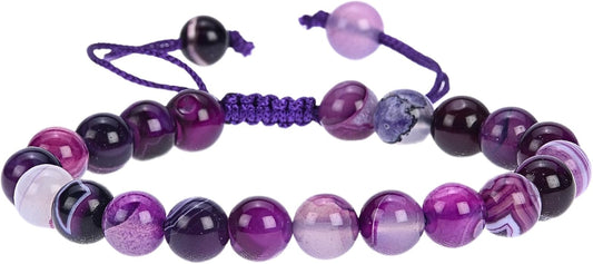 Energy Protection Crystal Handmade Adjustable Bead Bracelet Perfect for Men, Women’s Gift - Gemstone Healing Stretch Bracelet Pulsera Para Hombre Mujer Stocking Stuffer