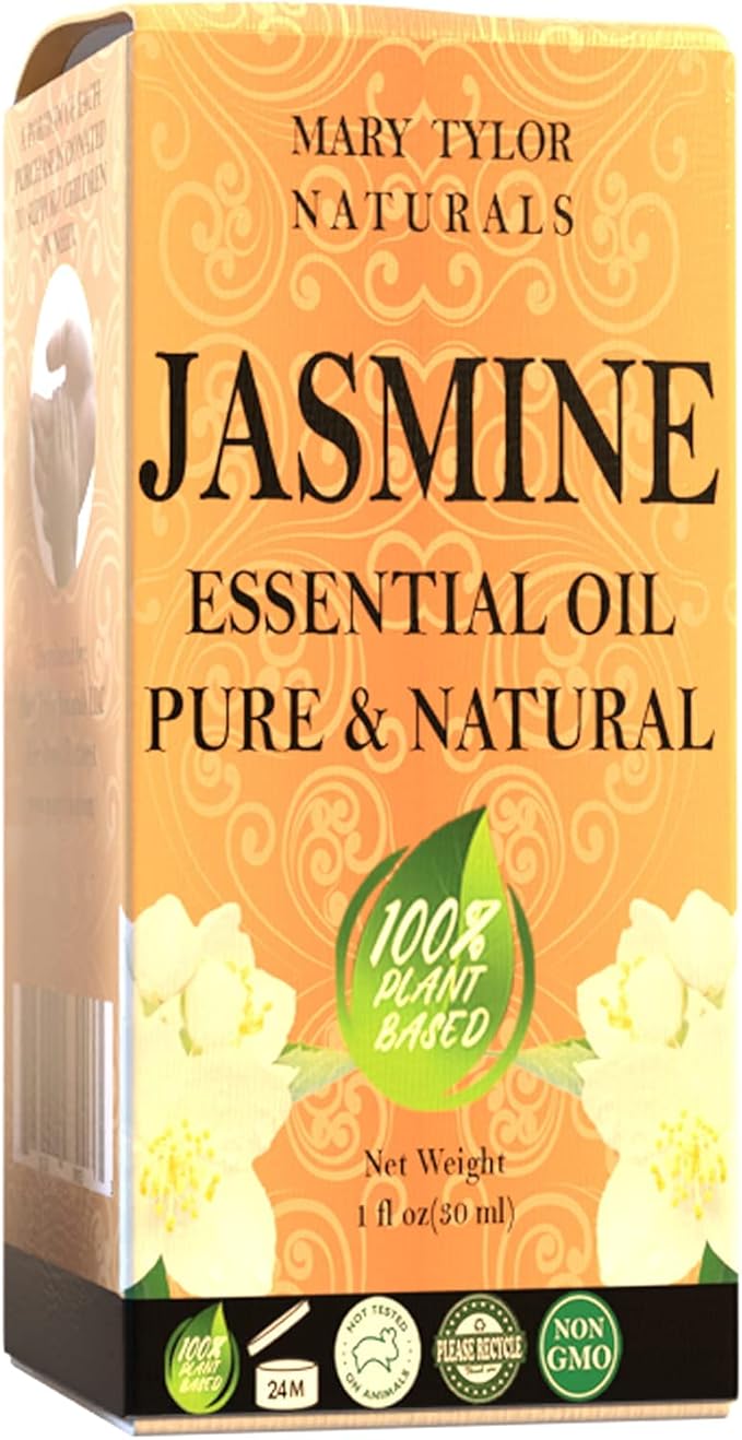 Jasmine Essential Oil (1 oz), Premium Therapeutic Grade, 100% Pure and Natural, Perfect for Aromatherapy, and Much More by Mary Tylor Naturals