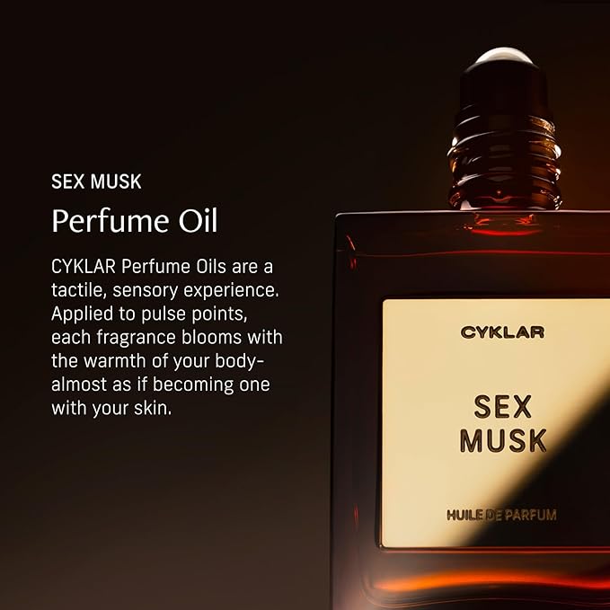 CYKLAR Perfume Oil Roll-On. Travel-Friendly Sex Musk Fragrance with Rose, Tonka Bean, and Musk Notes. Long-Lasting Essential Oil Parfum for Women and Men. 0.5 Fl Oz Scented Rollerball Bottle