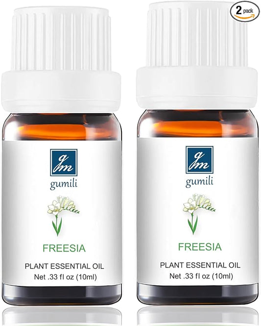 Freesia Essential Oil - Natural Perfume for Aromatherapy, Perfume Making, Candles, Soap, Room Spray, Diffuser Blends - Pure Fragrance, 10mL Undiluted - Pack of 2