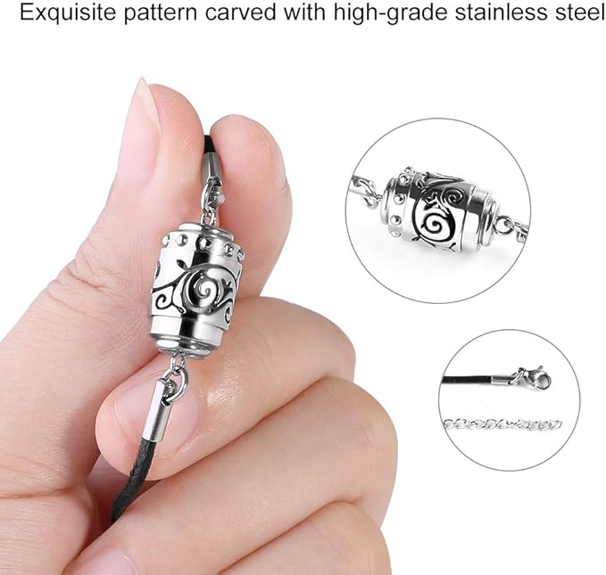 Aromatherapy Essential Oil Diffuser Necklace 316L Stainless Steel Adjustable Pendulum Pattern Aroma Necklace with 4PCS Refill Sticks, Retro Hollow Design Relaxation Necklaces Gifts