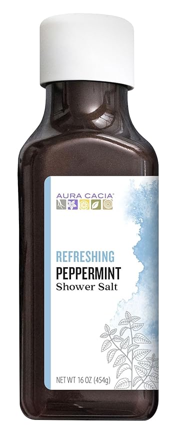 Aura Cacia Refreshing Peppermint Shower Salts | 16 oz.