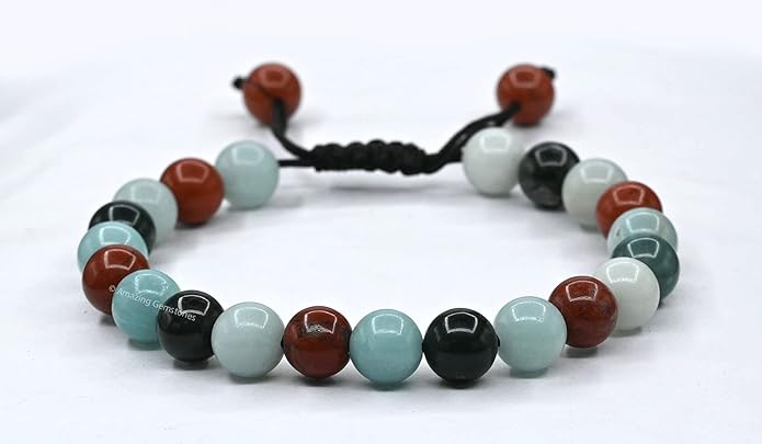Natural Healing Crystal Bracelet for Women - Mens Bracelet Energy Balancing Gemstones Set - Adjustable Stone Bead Bracelet for Men and Women - Chakra Crystal Therapy Accessory, Meditation