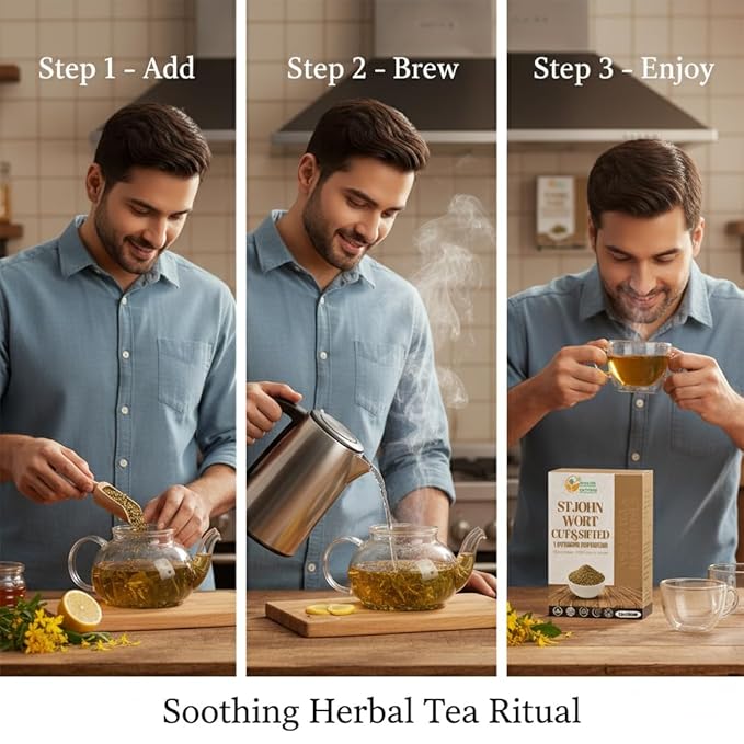 Herbs Botanica St. John’s Wort 4 oz | Premium Dried St. John Wort Herb Cut & Sifted | Perfect for Herbal Tea, Tinctures & DIY Remedies | Natural Dried Herb for Various Uses