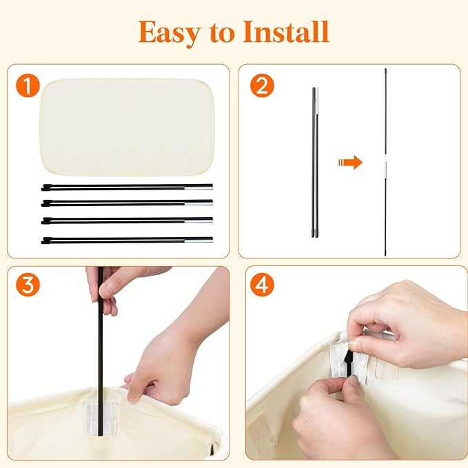 Lifewit 2 Pack Slim Laundry Hamper, Collapsible Narrow Laundry Basket, Small Tall Dirty Clothes Hampers with Handles for Bathroom Bedroom College Dorm, White, 50L