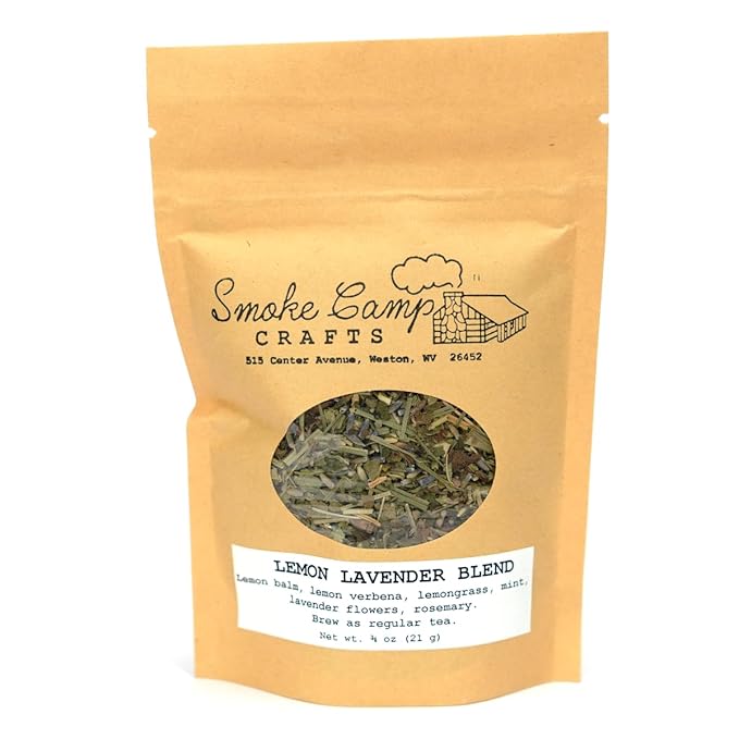 Smoke Camp Crafts Herbal Tea Blend - Lemon Lavender Blend, 3/4 oz (21 g) - Calming and Relaxing Looseleaf Tea