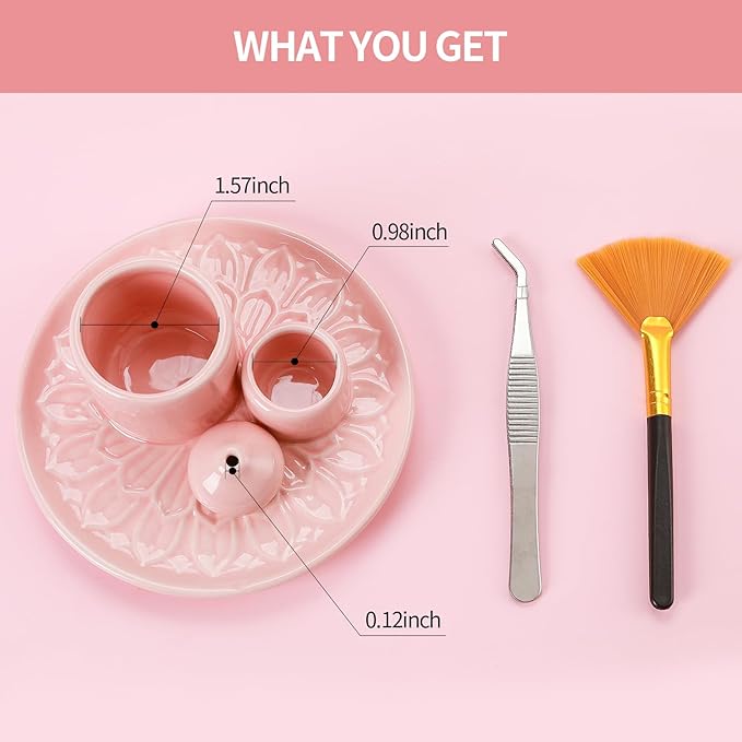 Palo Santo Sticks Holder, Multi-Purpose Handmade Ceramic Incense Burner for Palo Santo Incense Sticks, Sage Holder for Burning, Ash Catcher Tray for Meditation Yoga Room (Pink)