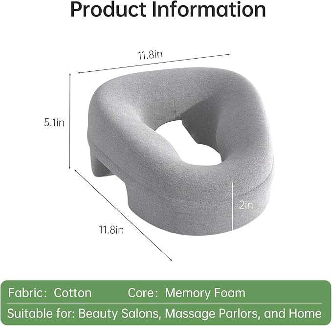Face Down Pillow for Massage - Headrest Face Pillow for Bed, Stomach Sleeping, Prone Sleepers, Post-Eye Surgery Recovery, and Beach Tanning.