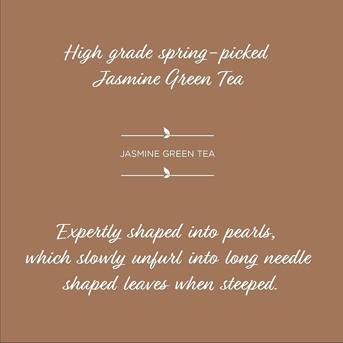 The Tea Spot Jasmine Pearls Green Tea | High-grade Jasmine infused Green Tea Pearls from Fujian | 15 Tea Bags