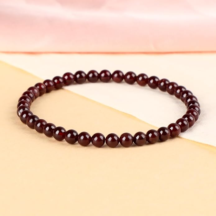 LPBeads Handmade Natural Gemstone Stretch Elastic Bracelet Healing Crystal Round Stone Beads Jewelry Gifts for Women Men