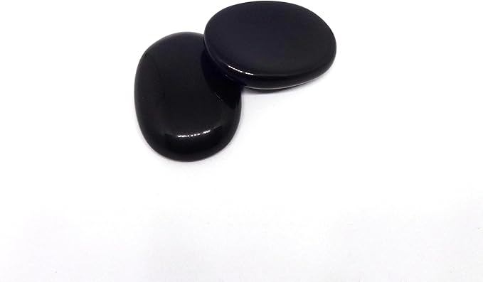 L PEDRA & CRYSTAL Worry Stone A Handheld Comfort to Ease Stress, Enhance Focus, and Promote Inner Peace (Black Jasper Worry Stone).