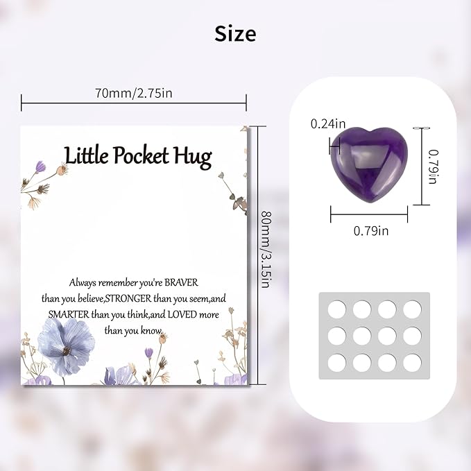 40 Sets Bulk Little Heart Rocks Worry Stones Pocket Hug Token Gift Card for Friends Funeral Celebration of Life Favors Encouragement Gifts for Women Adults Party Favors