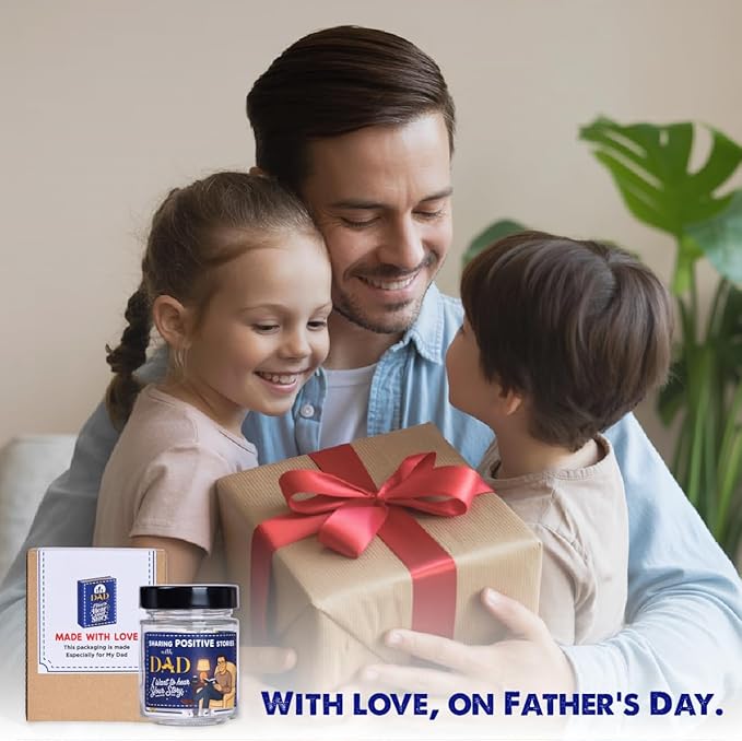 I Want to Hear Your Story, Dad- Sharing Positive Stories Jar - Unique, Sentimental Dad Gifts, Birthday Gift - Thoughtful Journal Prompts for Dad
