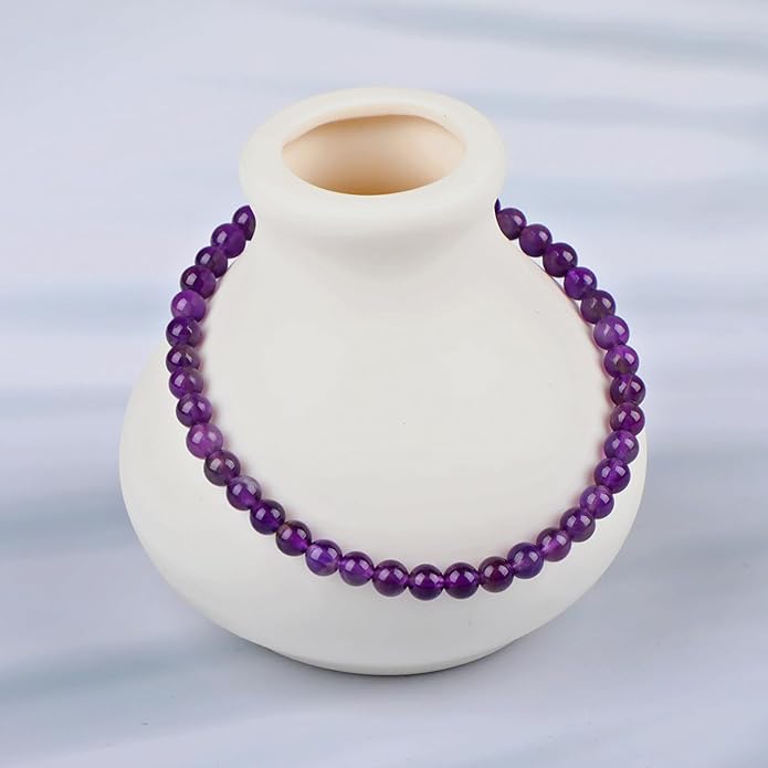 LPBeads Handmade Natural Gemstone Stretch Elastic Bracelet Healing Crystal Round Stone Beads Jewelry Gifts for Women Men