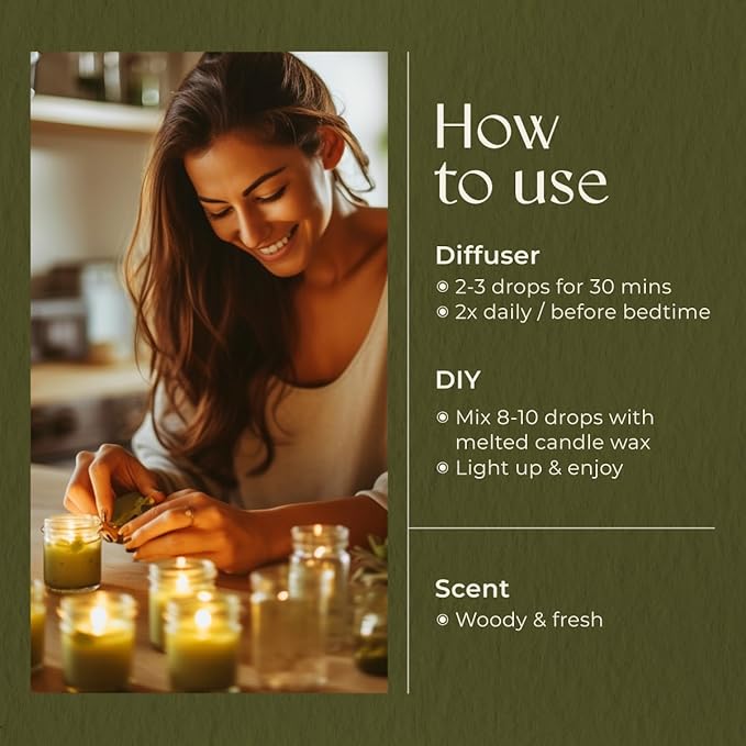 Gya Labs Fresh Forest Essential Oil Blend for Diffuser - Fresh Forest Oil for Aromatherapy, Candle & DIY - 100% Pure Natural Ingredients of Rosemary, Pine Needle, Cedarwood & Thuja(0.34 Fl Oz)