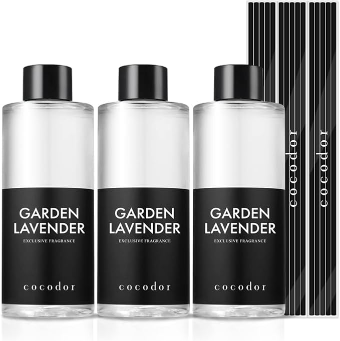COCODOR Reed Diffuser Oil Refill/Garden Lavender/6.7oz(200ml)/3 Pack/Aroma therapy, Home Fragrance, Scented Oils, Oils for Reed Diffuser, Office Décor, Decoration