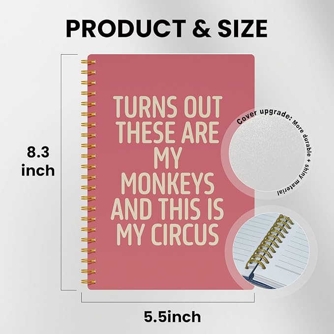 Funny Notebooks for Work, Pink Aesthetic Journal, Funny Boss Day Gifts, Boss Gifts for Men Women, Funny Gifts for Boss, Boss Office Decor, Spiral Notebook 5.5x8.3 Inch