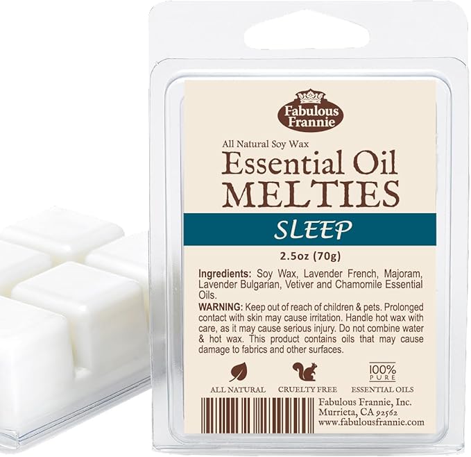 Fabulous Frannie Sleep Pure Essential Oils All Natural Soy Candle Meltie Tart (Chamomile, Marjoram, Bulgarian Lavender and Vetiver) 2.5oz