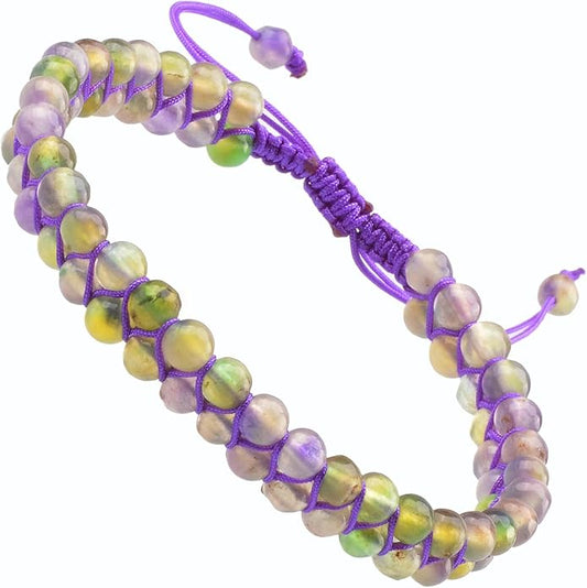 MASSIVE BEADS Double Layer Natural Chakra Healing Power Crystals Macrame Bracelet Yoga Stone Beads Gemstone Meditation Relax Anxiety Bangle for Unisex Women Men