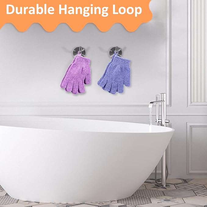 30 Pcs Exfoliating Gloves for Shower, 15 Colors Body Exfoliator Glove with Hanging Loop, Scrub Exfoliate Glove Mitt Bath Face Spa Hand Scrubber Wash Deep Scrubbing Dead Skin for Women Men, by Aisuly