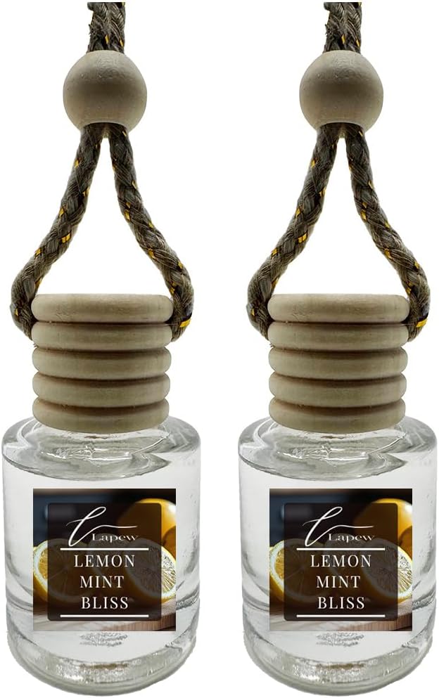Car Air Freshener Diffuser – 2 Pack Hanging Air Freshener Diffuser (.34 Oz, Lemon Mint Bliss)