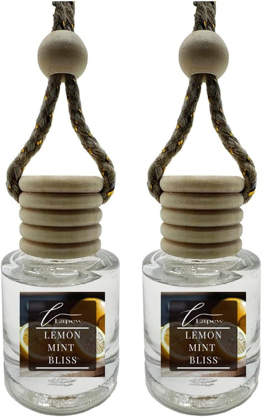 Car Air Freshener Diffuser – 2 Pack Hanging Air Freshener Diffuser (.34 Oz, Lemon Mint Bliss)