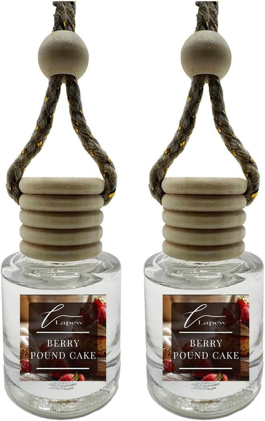 Car Air Freshener Diffuser – 2 Pack Hanging Air Freshener Diffuser (.34 Oz, Berry Pound Cake (Strawberry Pound Cake))