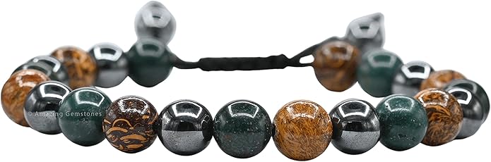 Natural Healing Crystal Bracelet for Women - Mens Bracelet Energy Balancing Gemstones Set - Adjustable Stone Bead Bracelet for Men and Women - Chakra Crystal Therapy Accessory, Meditation