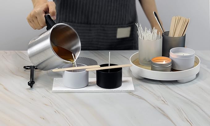 Aroparc Candle Tins 8oz with Lids, 24 Pack Seamless Bulk Candle Containers for Candle Making Supplies - Black