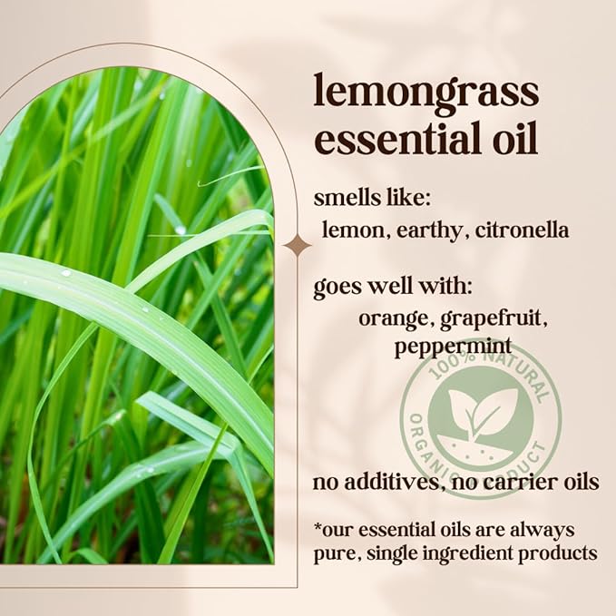 Avivni Lemongrass Essential Oil - 100% Pure & Natural, Organic, Undiluted for Aromatherapy, Skin, Hair, Diffuser (0.33oz - 10ml)…